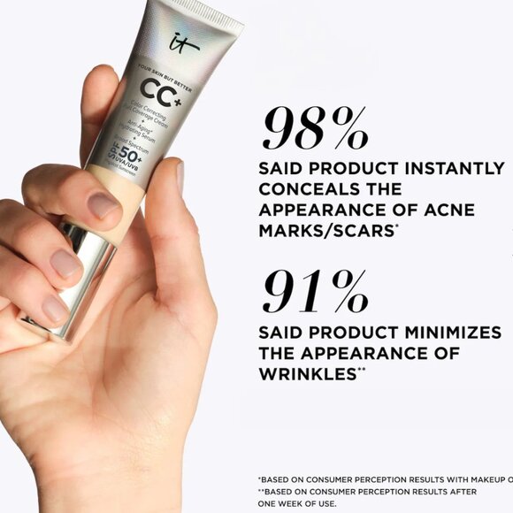 IT Cosmetics  CC+ Cream Full Coverage Color Correcting Foundation SPF 50+ LIGHT - Picture 9 of 10